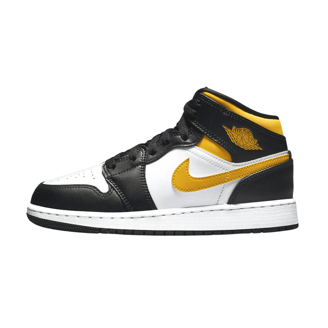 Air Jordan 1 Mid GS 'White Pollen Black'- Streetwear Fashion - helmiss.com