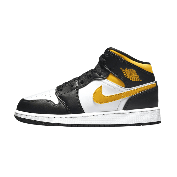 Air Jordan 1 Mid GS 'White Pollen Black'- Streetwear Fashion - helmiss.com