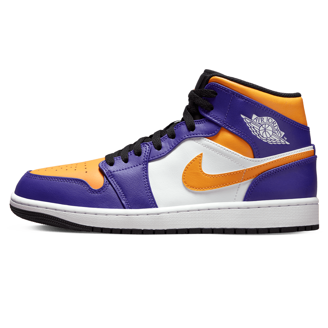 Air Jordan 1 Mid 'Lakers'- Streetwear Fashion - helmiss.com