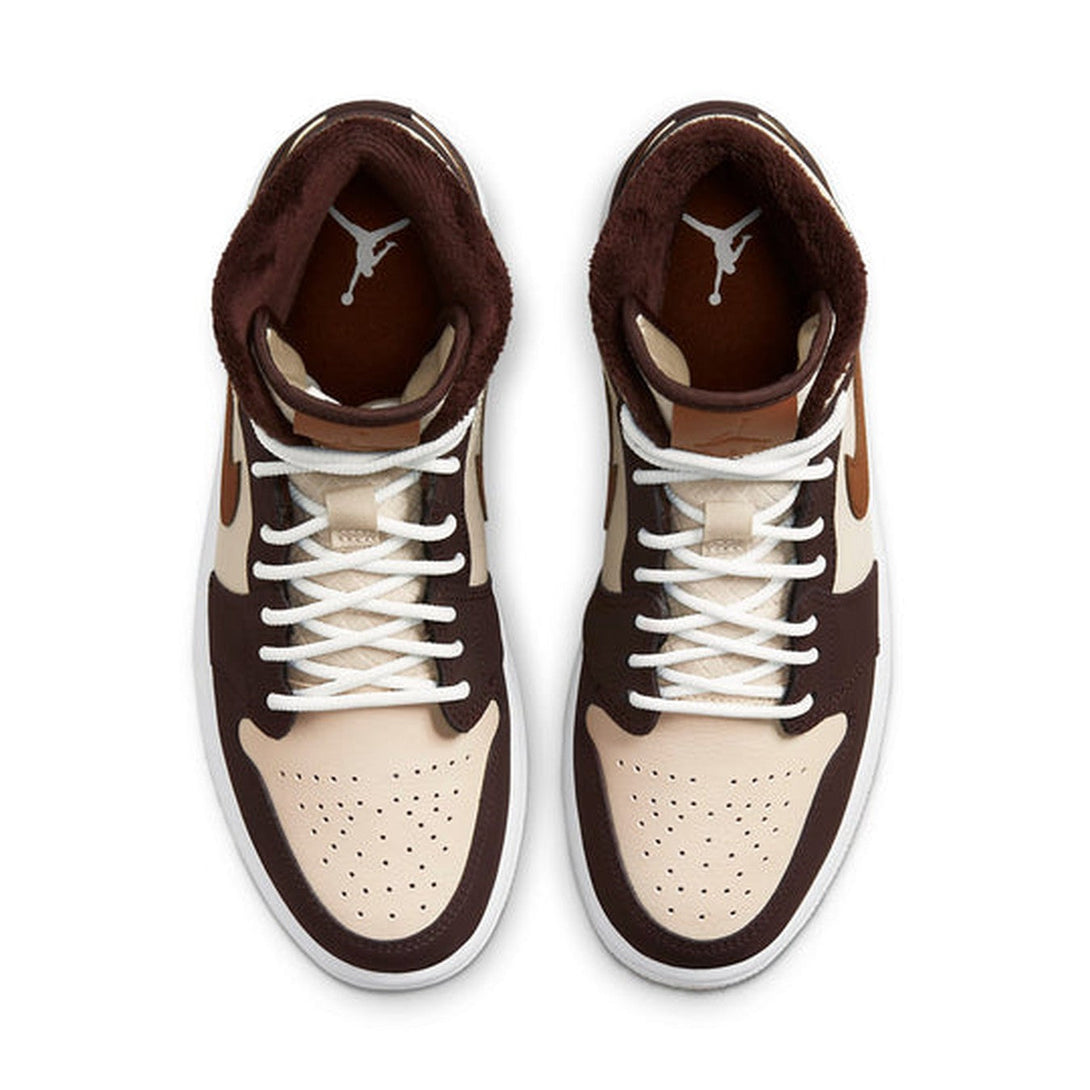 Air Jordan 1 Mid SE 'Cream Dark Chocolate' Wmns- Streetwear Fashion - helmiss.com