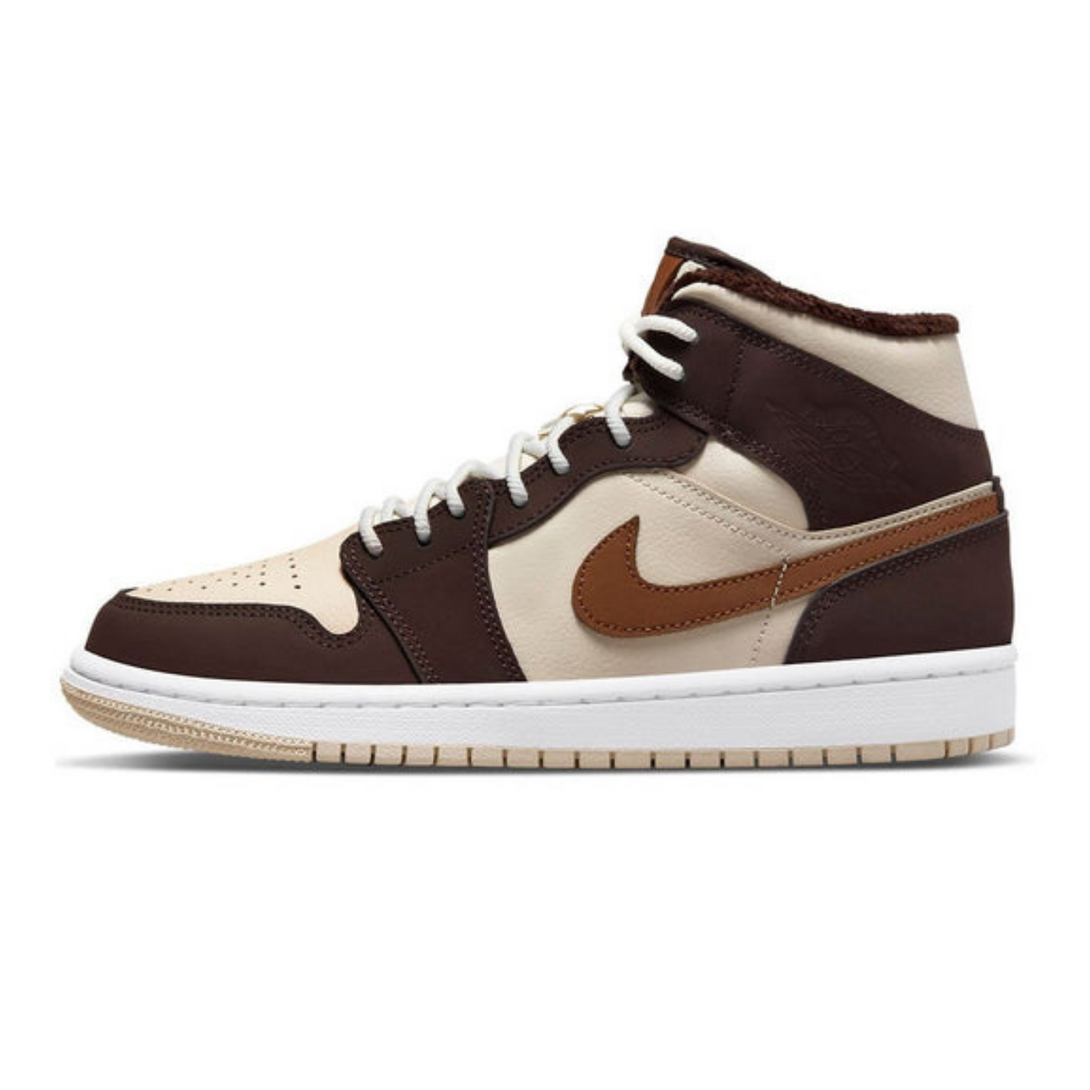 Air Jordan 1 Mid SE 'Cream Dark Chocolate' Wmns- Streetwear Fashion - helmiss.com