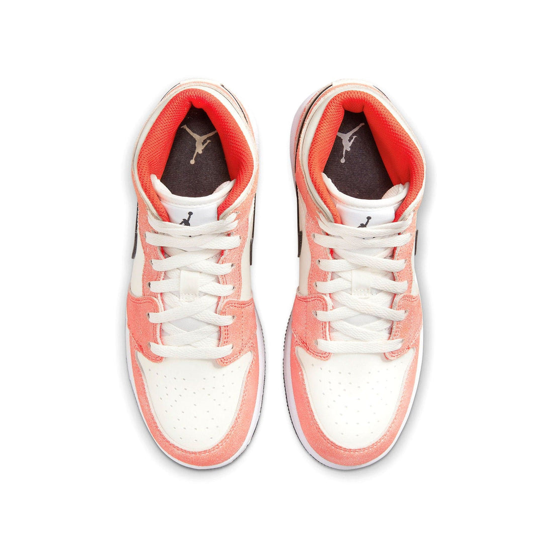 Air Jordan 1 Mid SE GS 'Orange Suede'- Streetwear Fashion - helmiss.com