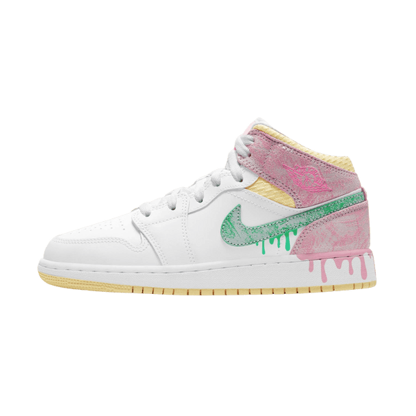 Air Jordan 1 Mid SE GS 'Paint Drip'- Streetwear Fashion - helmiss.com