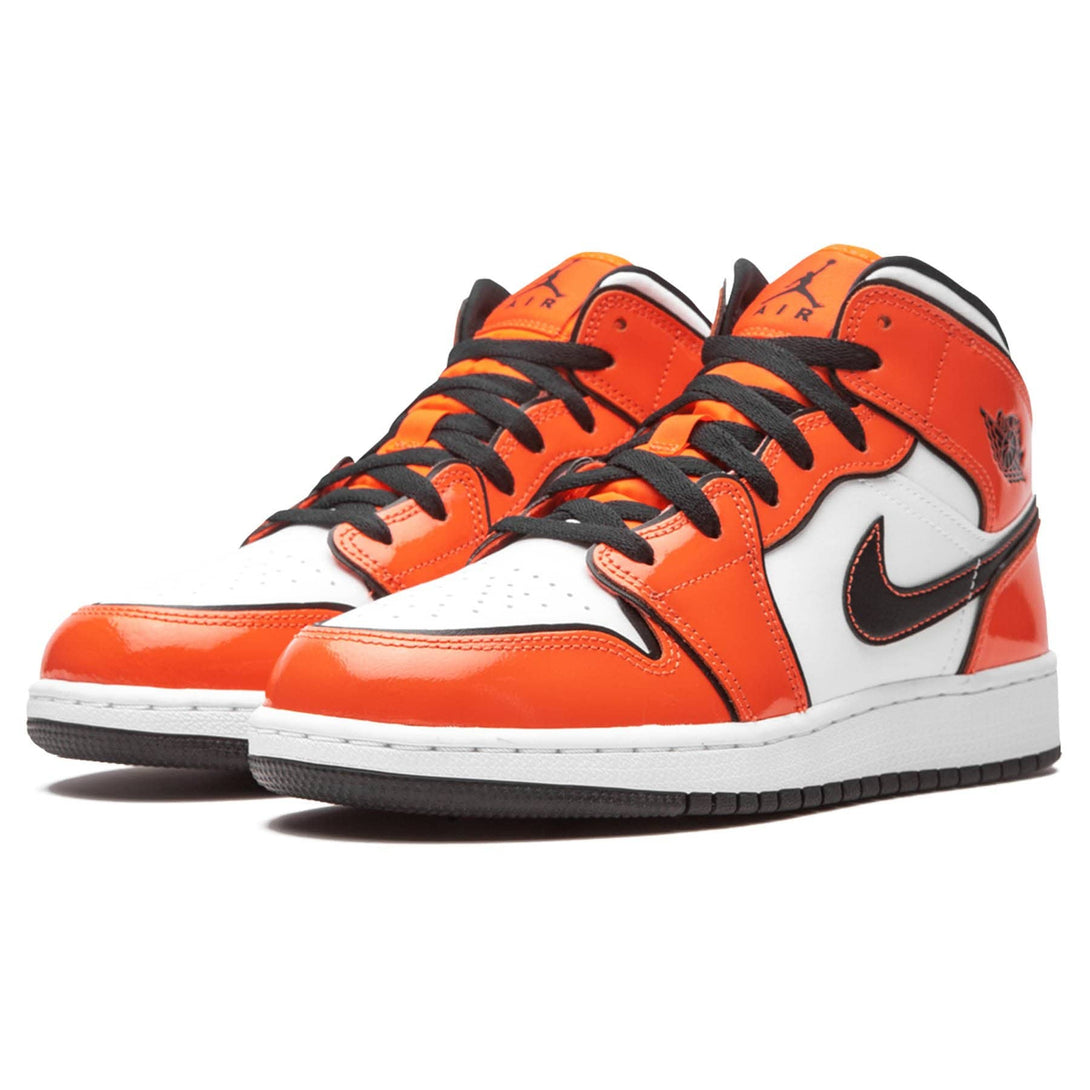 Air Jordan 1 Mid SE GS 'Turf Orange'- Streetwear Fashion - helmiss.com