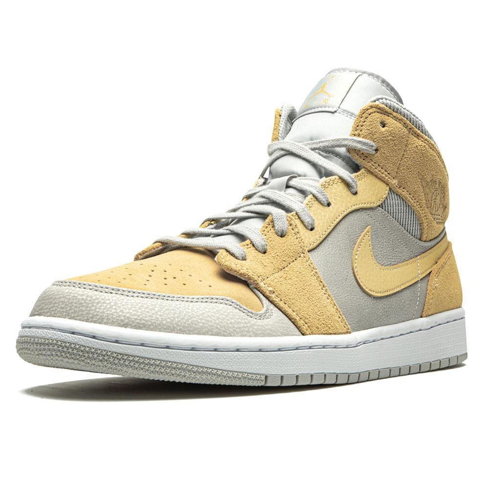 Air Jordan 1 Mid SE Grey Fog Lemon Wash- Streetwear Fashion - helmiss.com