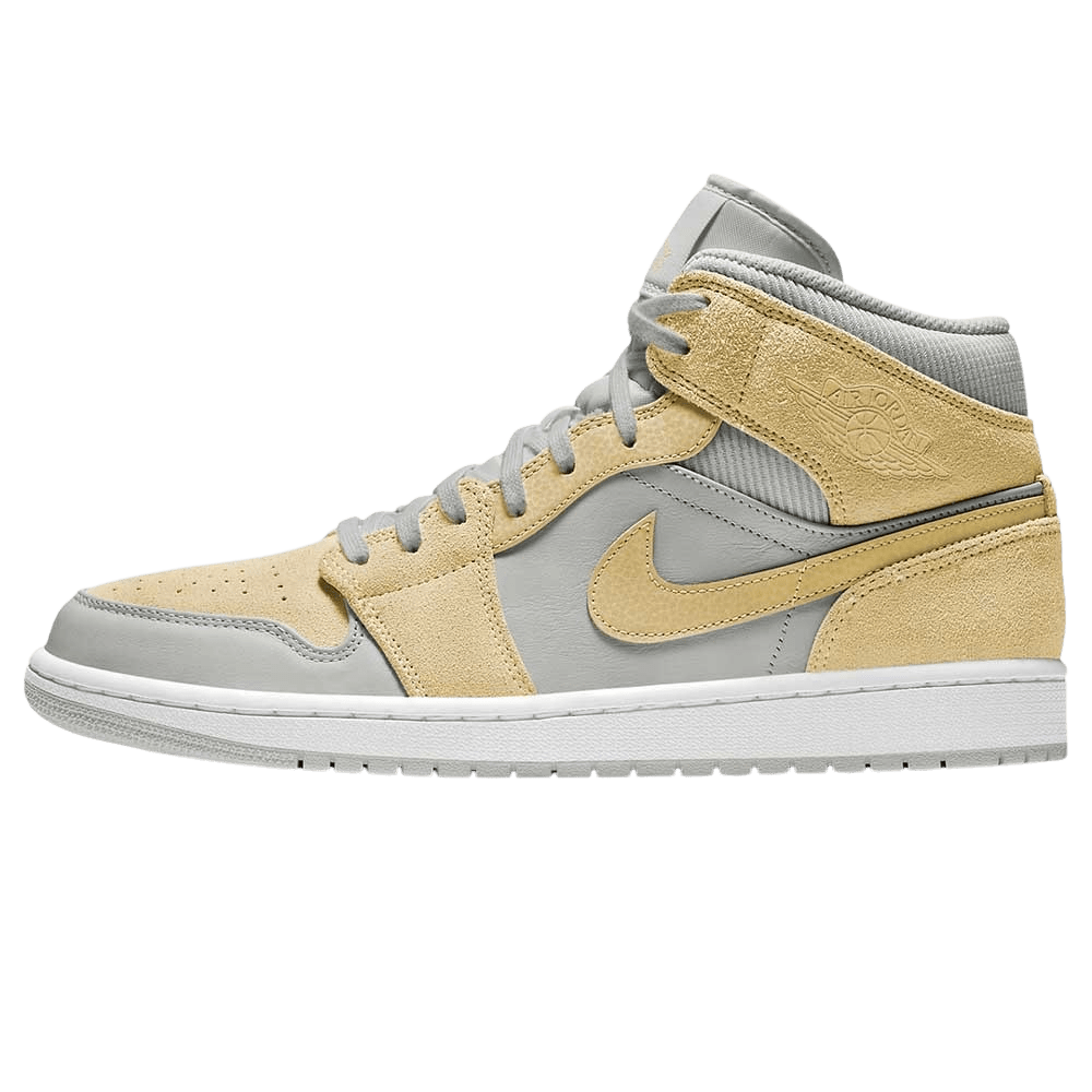 Air Jordan 1 Mid SE Grey Fog Lemon Wash- Streetwear Fashion - helmiss.com