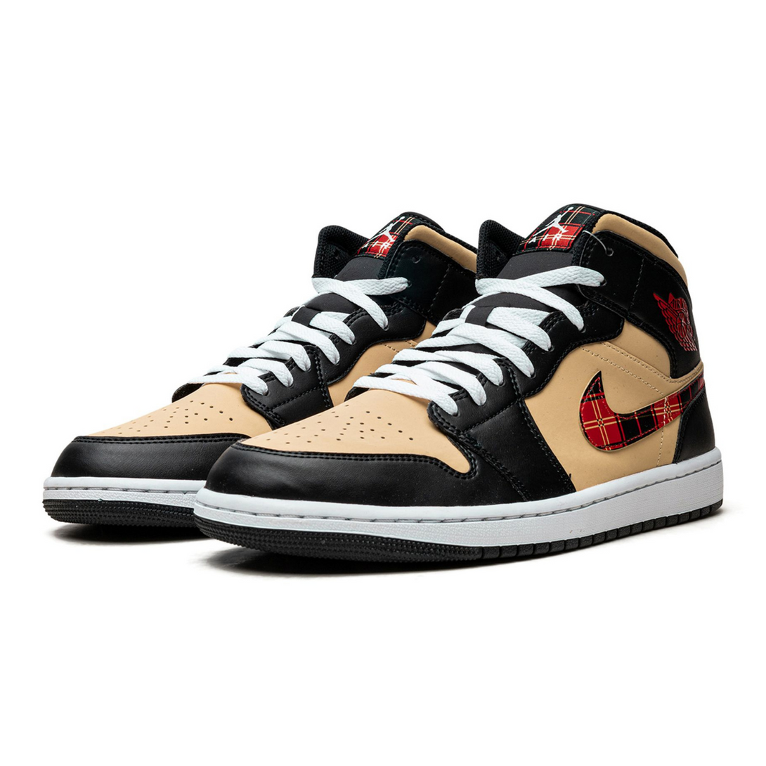 Air Jordan 1 Mid SE 'Tartan Swoosh'- Streetwear Fashion - helmiss.com