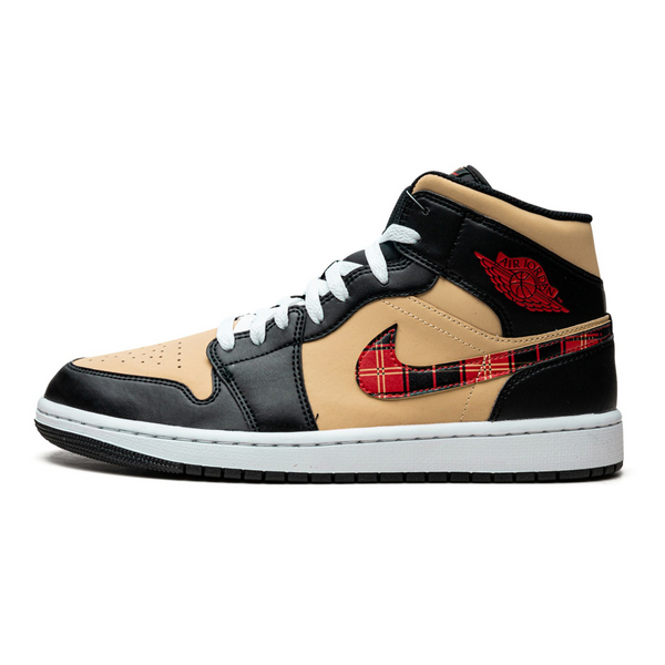 Air Jordan 1 Mid SE 'Tartan Swoosh'- Streetwear Fashion - helmiss.com