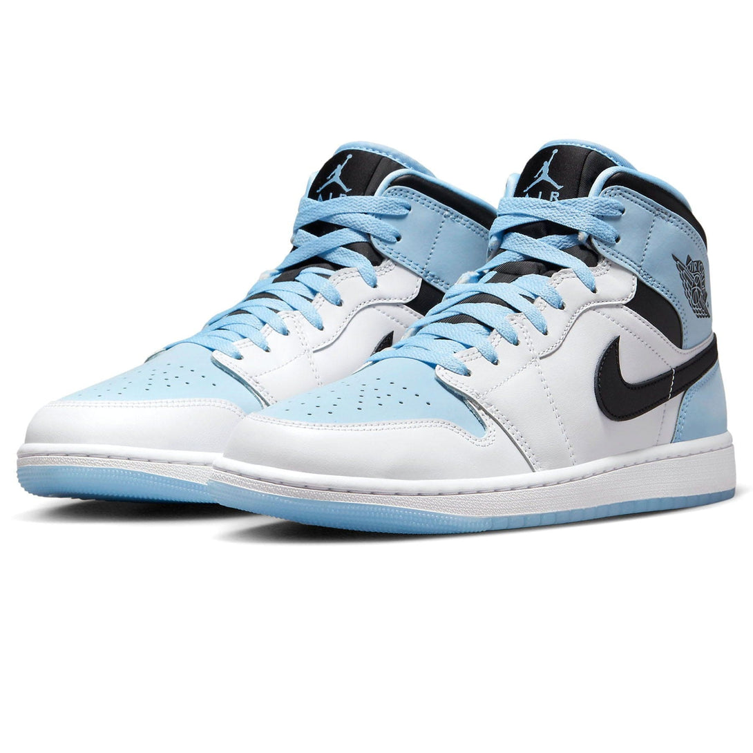 Air Jordan 1 Mid SE 'White Ice Blue'- Streetwear Fashion - helmiss.com