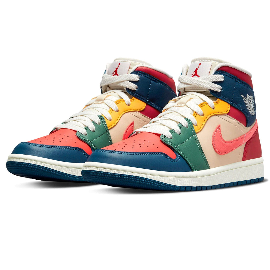 Air Jordan 1 Mid SE Wmns 'Multi-Color'- Streetwear Fashion - helmiss.com