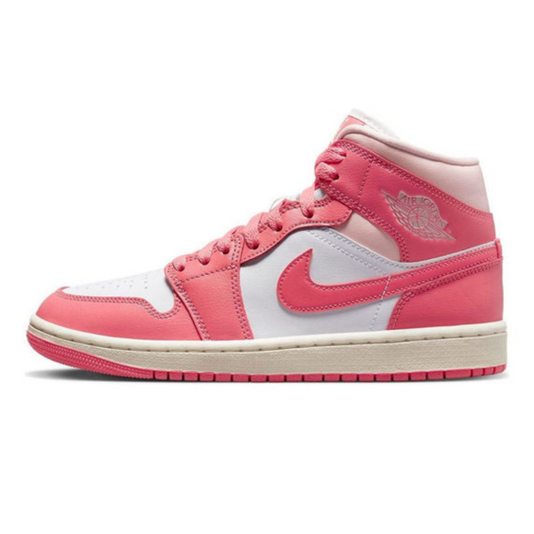 Air Jordan 1 Mid 'Strawberries and Cream'- Streetwear Fashion - helmiss.com