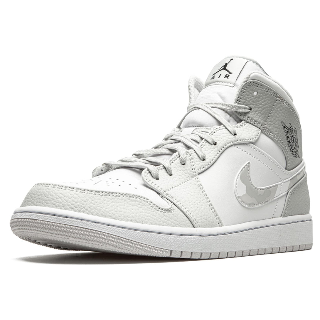 Air Jordan 1 Mid 'Swoosh Logo - Grey Camo'- Streetwear Fashion - helmiss.com