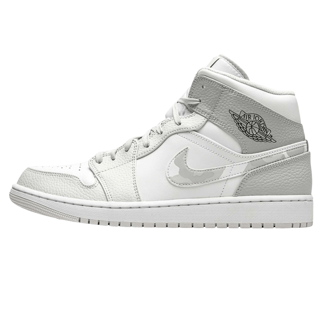 Air Jordan 1 Mid 'Swoosh Logo - Grey Camo'- Streetwear Fashion - helmiss.com