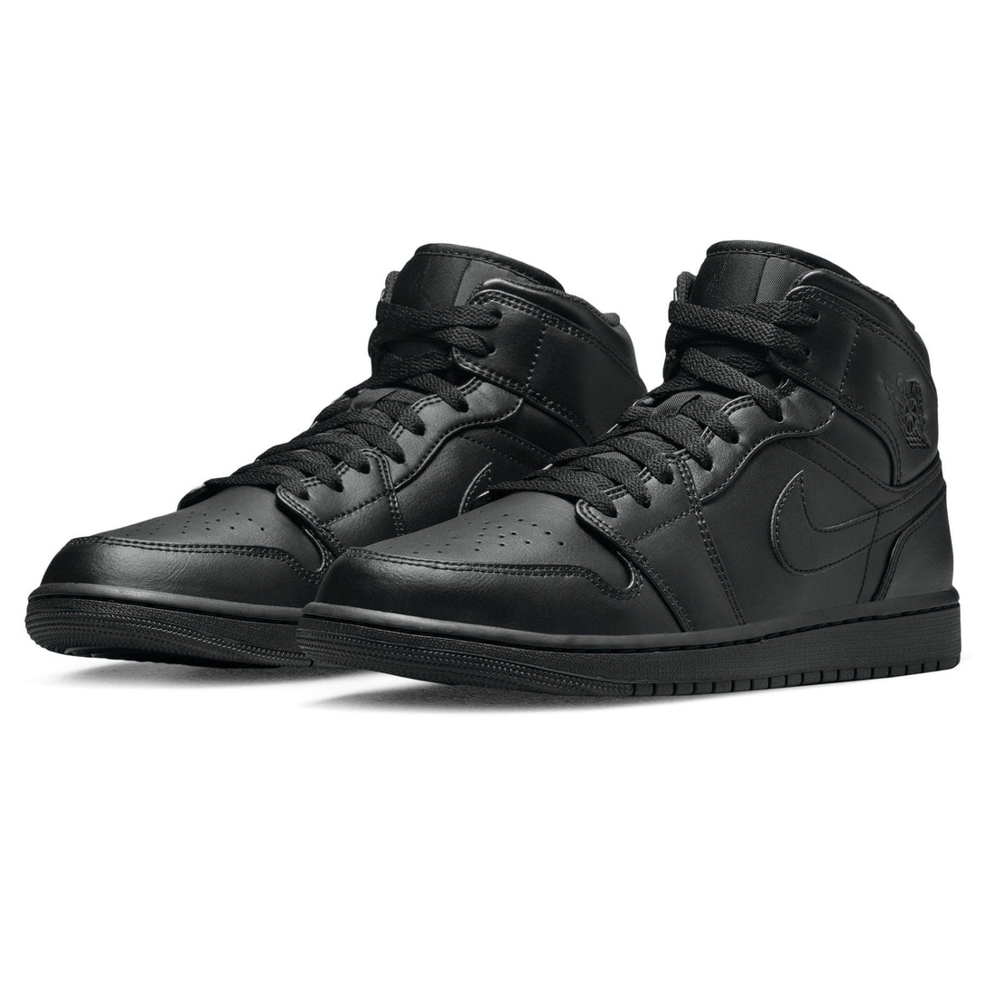 Air Jordan 1 Mid 'Triple Black' 2022- Streetwear Fashion - helmiss.com