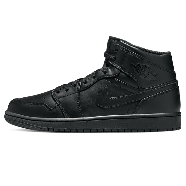 Air Jordan 1 Mid 'Triple Black' 2022- Streetwear Fashion - helmiss.com