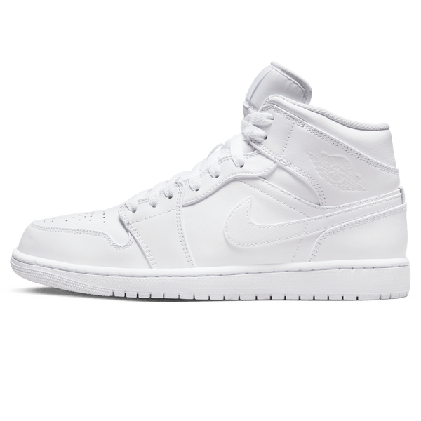 Air Jordan 1 Mid 'Triple White' 2022- Streetwear Fashion - helmiss.com