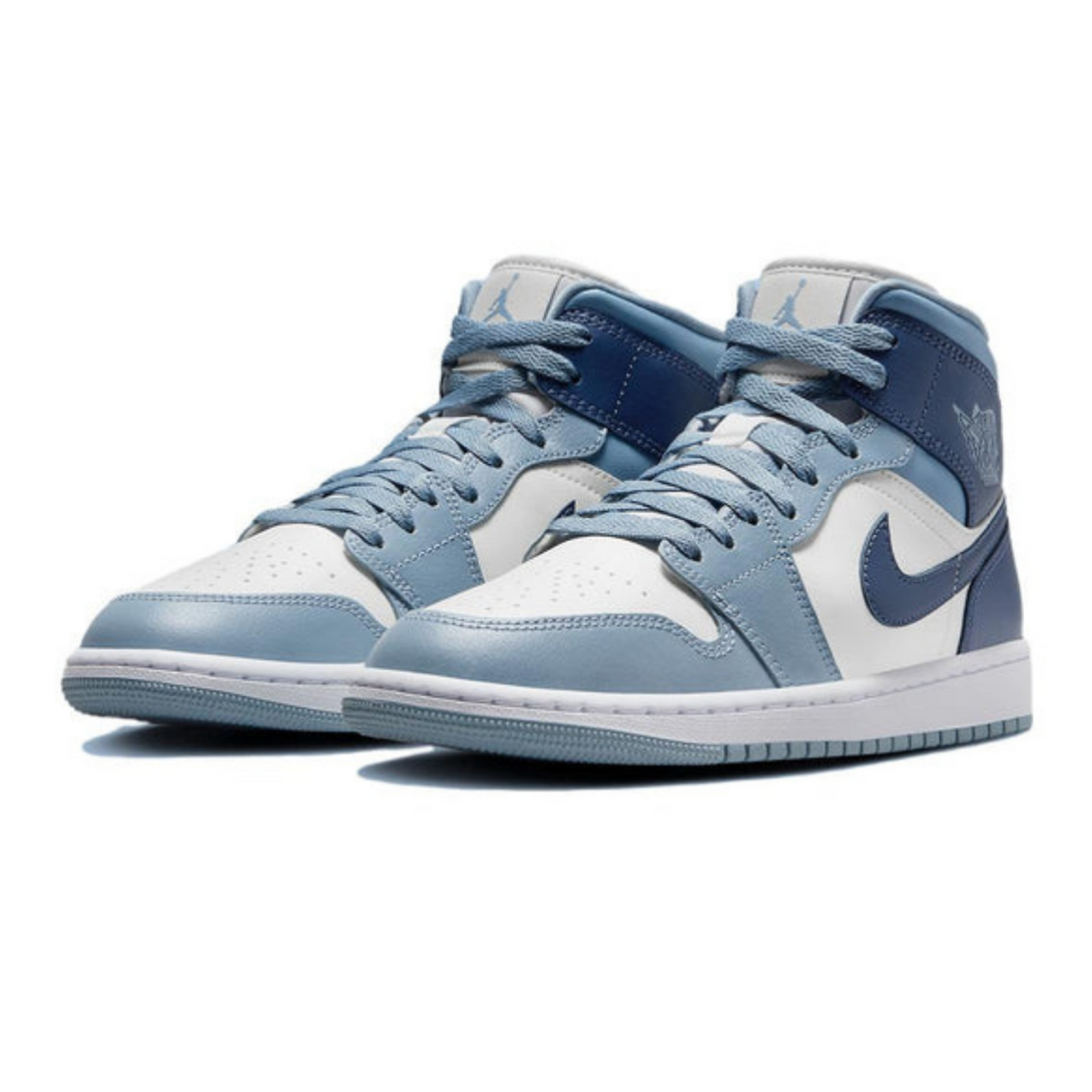 Air Jordan 1 Mid 'Two-Tone Blue'- Streetwear Fashion - helmiss.com