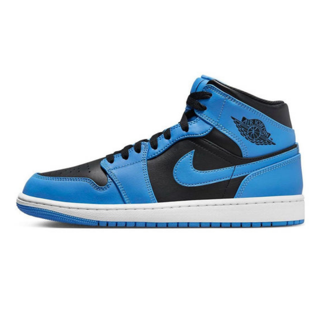 Air Jordan 1 Mid 'University Blue Black'- Streetwear Fashion - helmiss.com