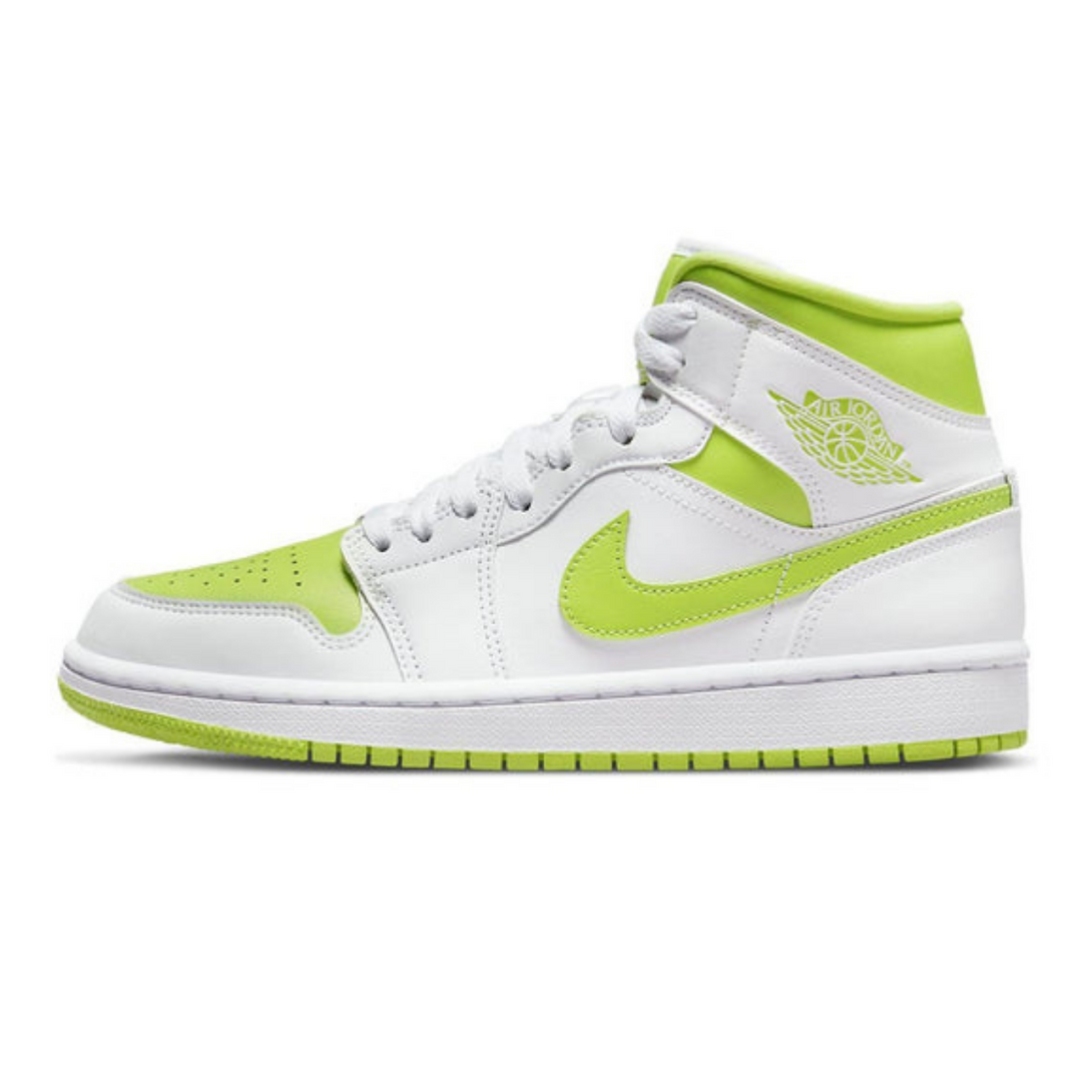 Air Jordan 1 Mid 'White Lime' Wmns- Streetwear Fashion - helmiss.com