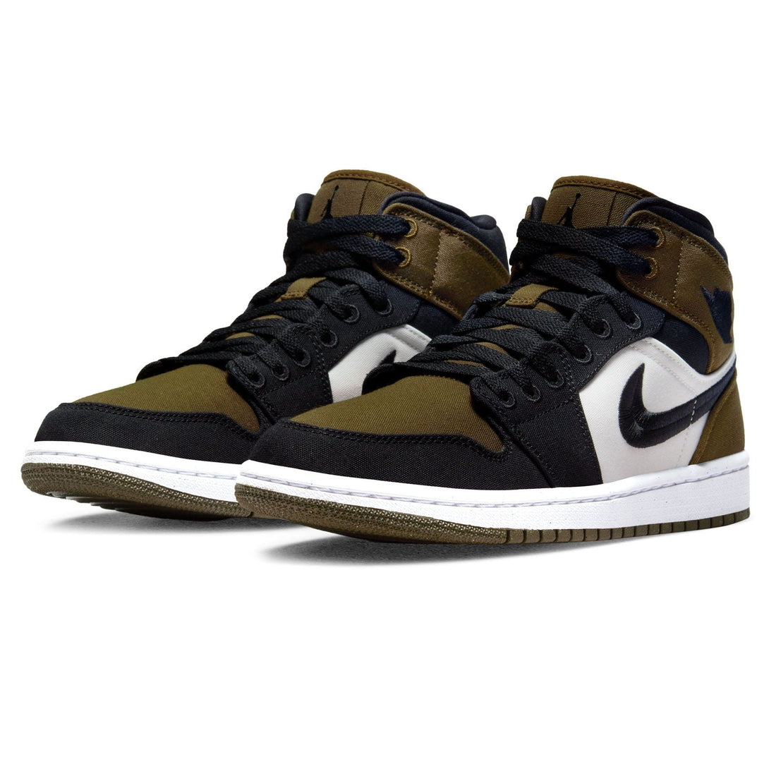 Air Jordan 1 Mid Wmns SE 'Olive Toe'- Streetwear Fashion - helmiss.com