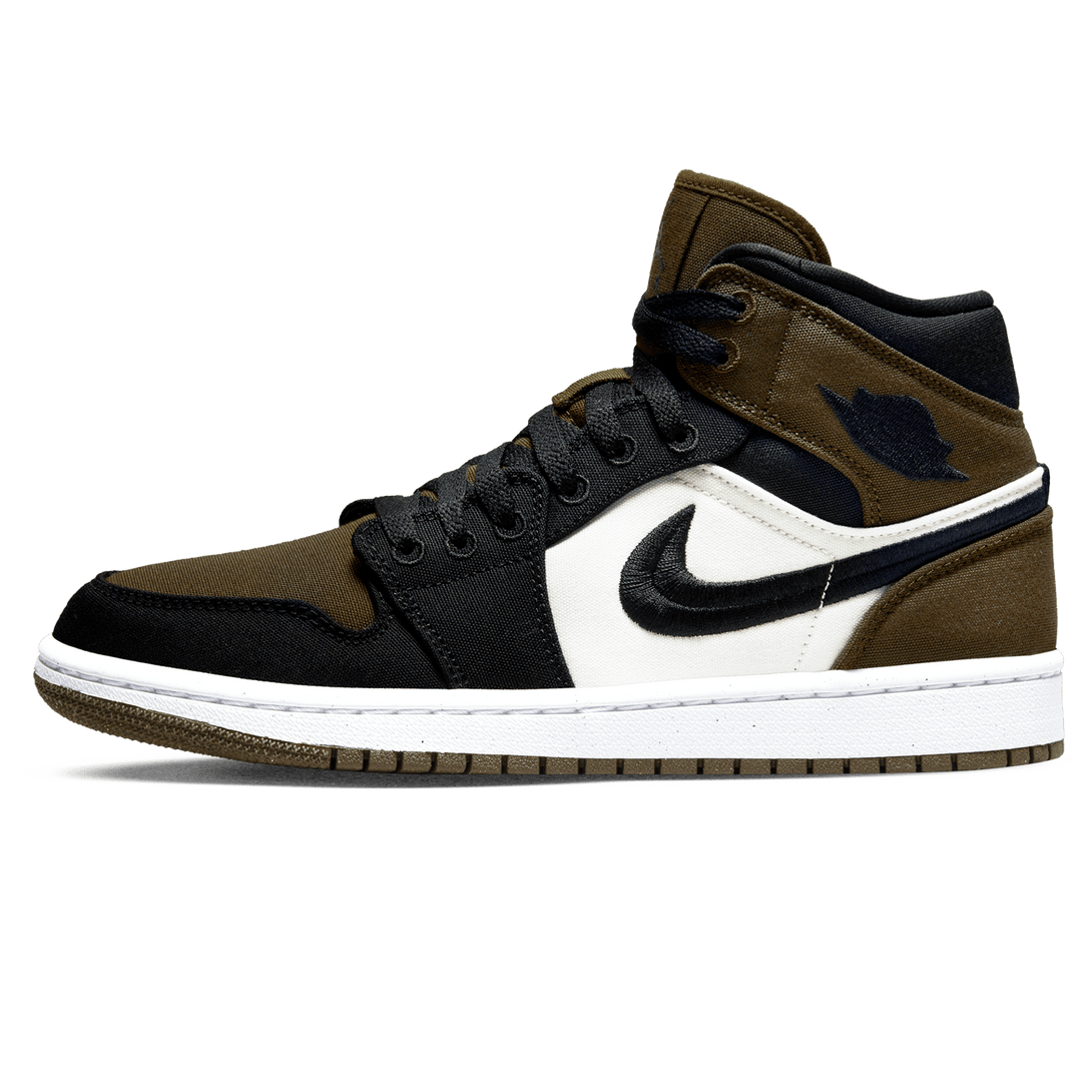 Air Jordan 1 Mid Wmns SE 'Olive Toe'- Streetwear Fashion - helmiss.com