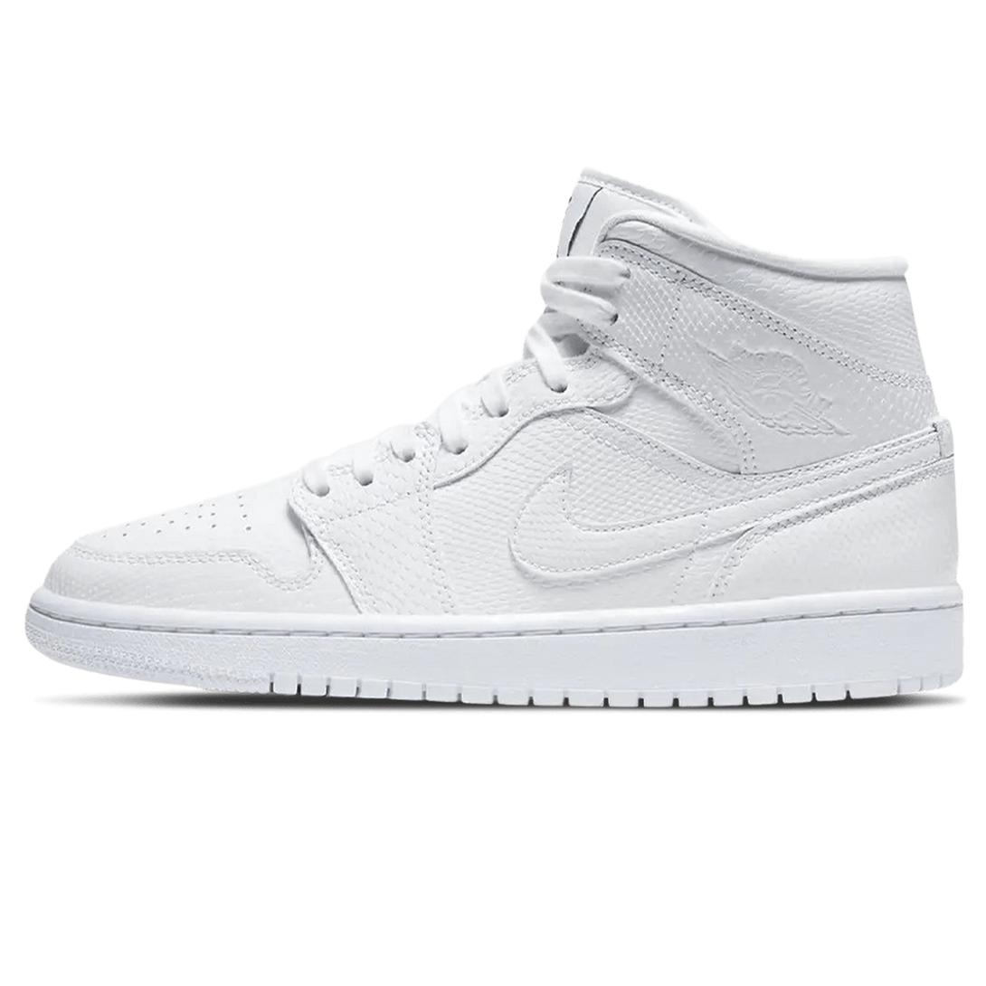 Air Jordan 1 Mid Wmns 'White Snakeskin'- Streetwear Fashion - helmiss.com