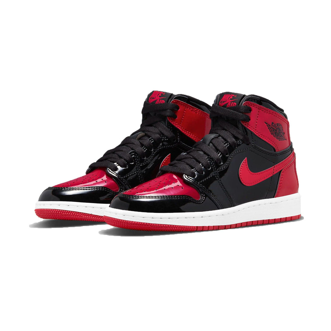 Air Jordan 1 Retro High OG GS 'Patent Bred'- Streetwear Fashion - helmiss.com