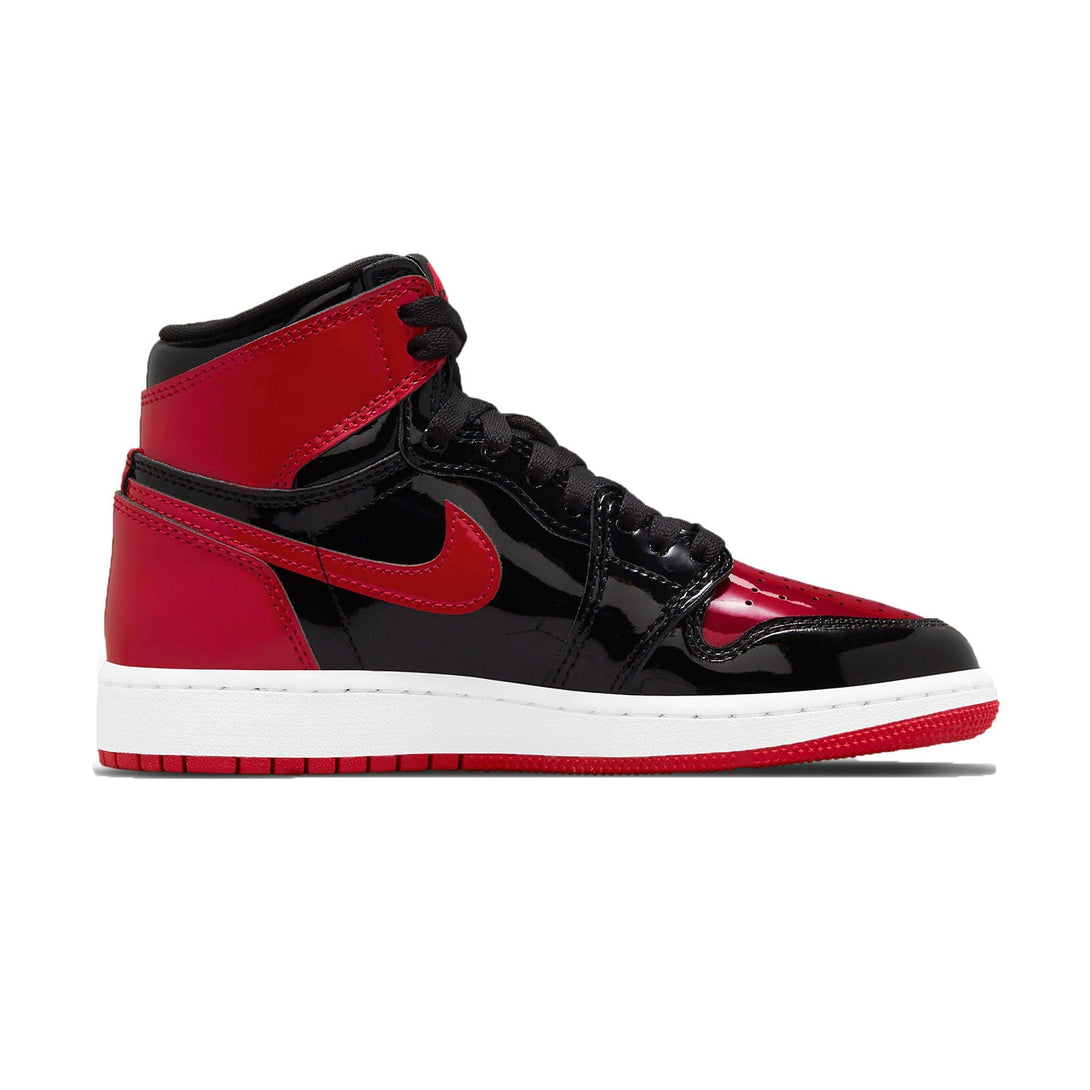 Air Jordan 1 Retro High OG GS 'Patent Bred'- Streetwear Fashion - helmiss.com