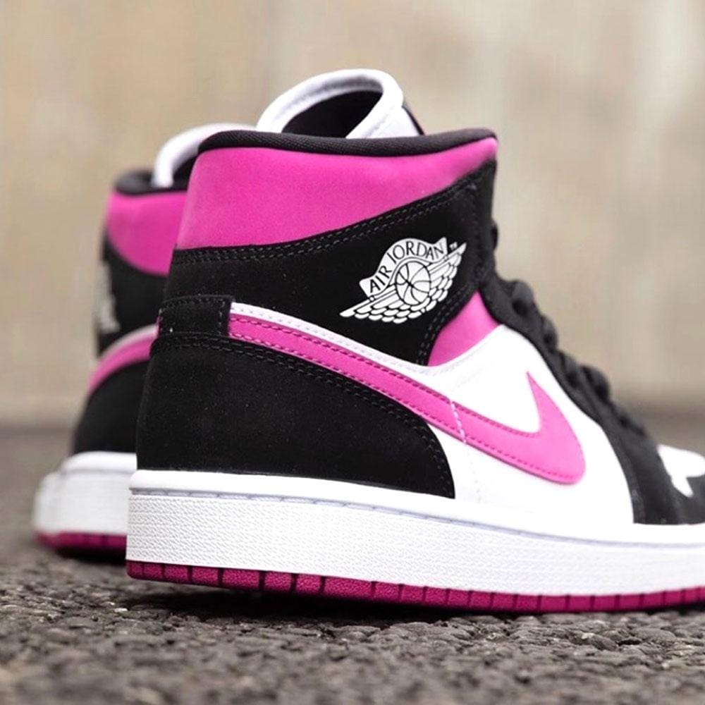 Air Jordan 1 WMNS Mid 'Black Cactus Flower'- Streetwear Fashion - helmiss.com