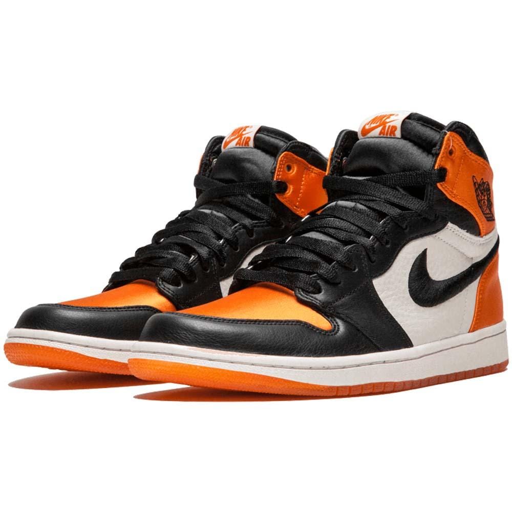 Air Jordan 1 WMNS Satin 'Shattered Backboard' Orange Black- Streetwear Fashion - helmiss.com