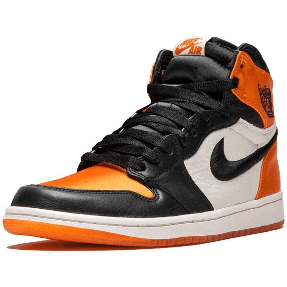 Air Jordan 1 WMNS Satin 'Shattered Backboard' Orange Black- Streetwear Fashion - helmiss.com