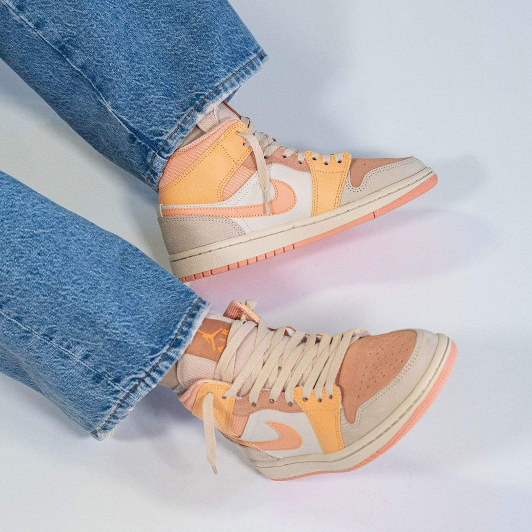 Air Jordan 1 Wmns Mid 'Apricot'- Streetwear Fashion - helmiss.com