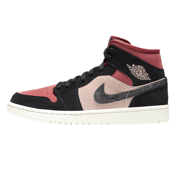 Air Jordan 1 Wmns Mid 'Burgundy Dusty Pink'- Streetwear Fashion - helmiss.com