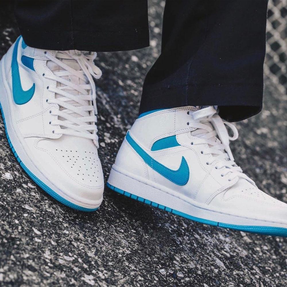 Air Jordan 1 Wmns Mid 'UNC' White Carolina Blue- Streetwear Fashion - helmiss.com