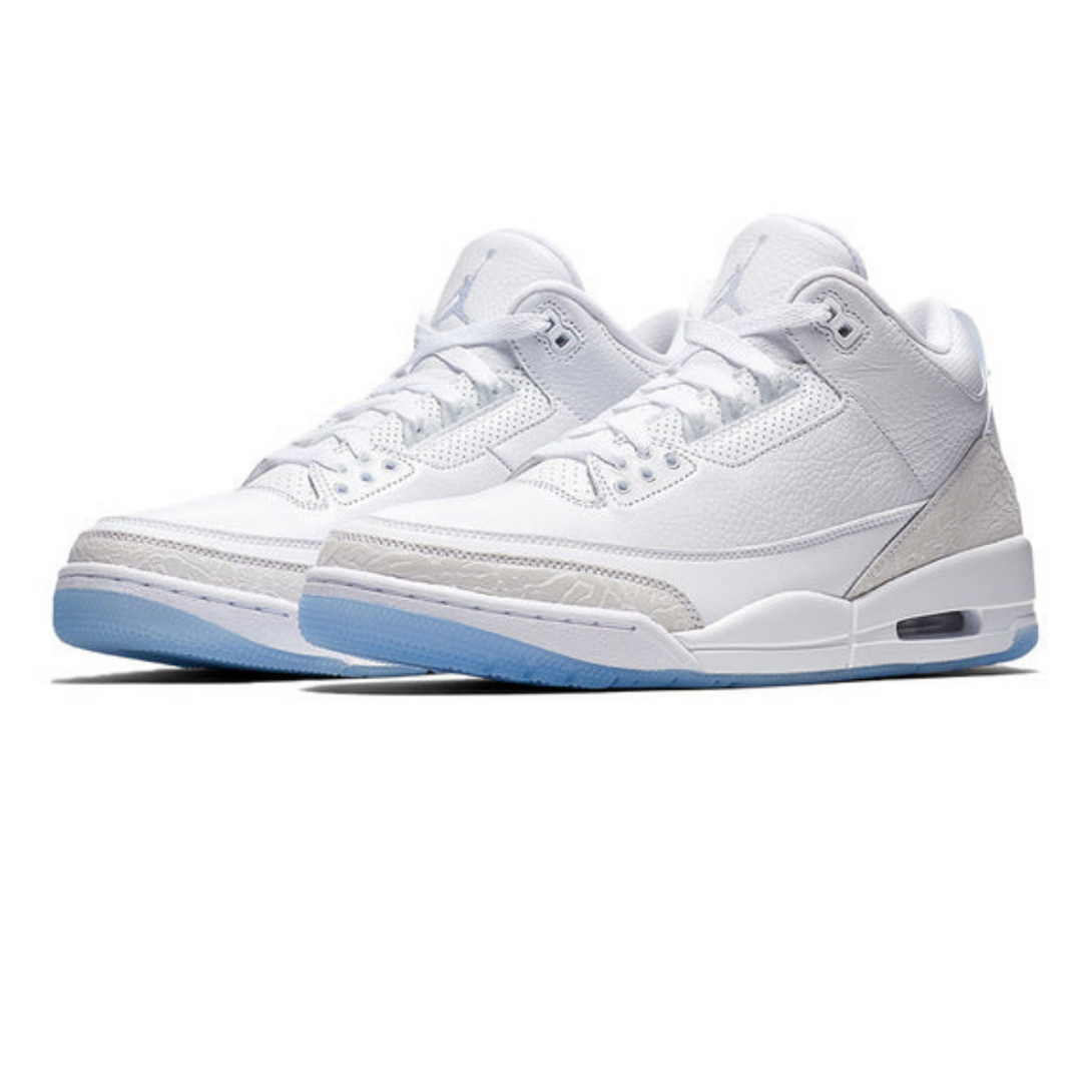 Air Jordan 3 Retro 'Triple White'- Streetwear Fashion - helmiss.com