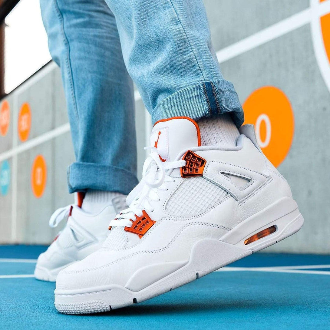 Air Jordan 4 Retro 'Orange Metallic'- Streetwear Fashion - helmiss.com