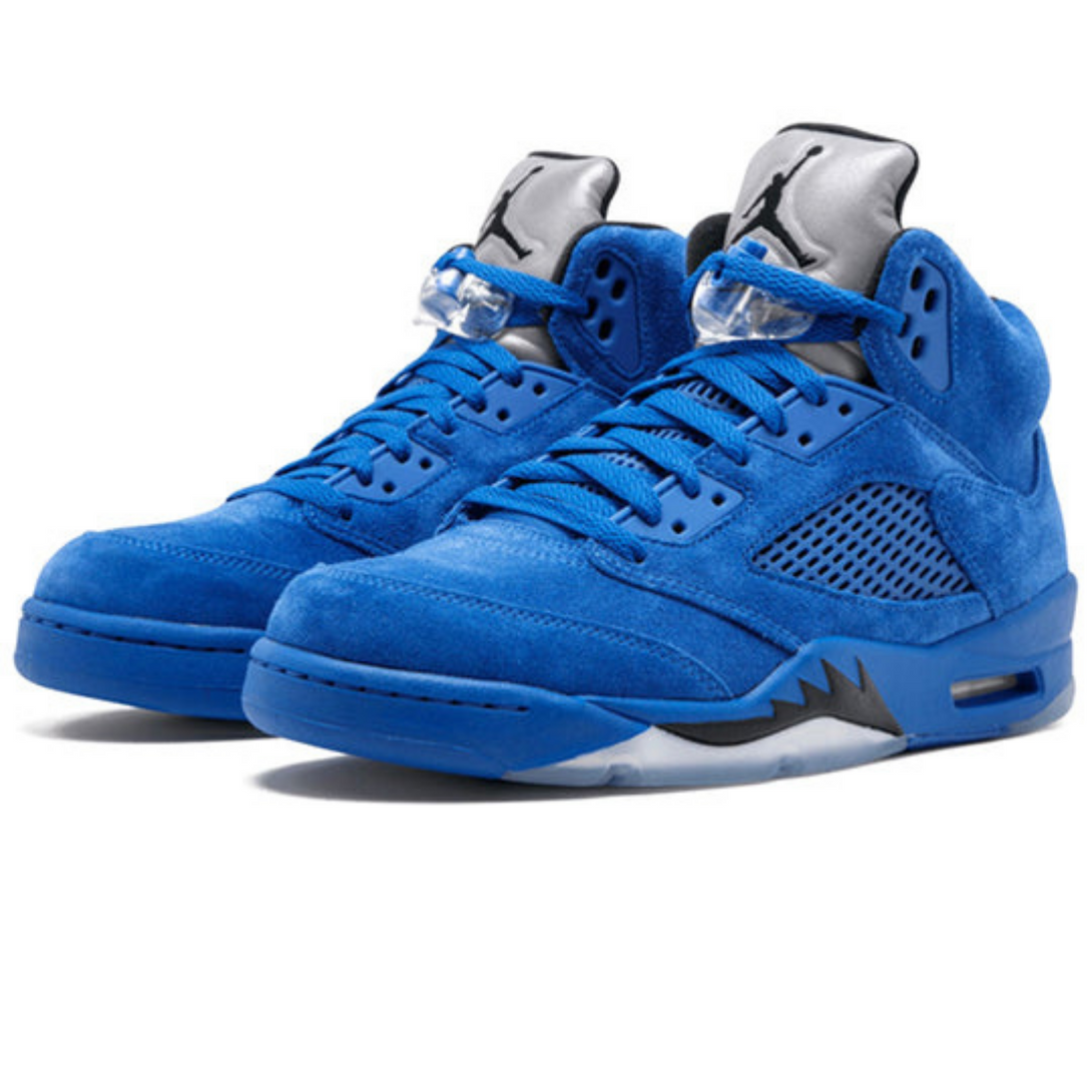 Air Jordan 5 Retro 'Blue Suede'- Streetwear Fashion - helmiss.com