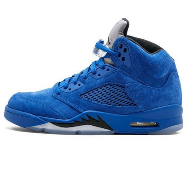 Air Jordan 5 Retro 'Blue Suede'- Streetwear Fashion - helmiss.com