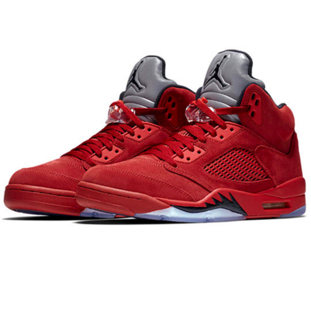 Air Jordan 5 Retro 'Red Suede'- Streetwear Fashion - helmiss.com