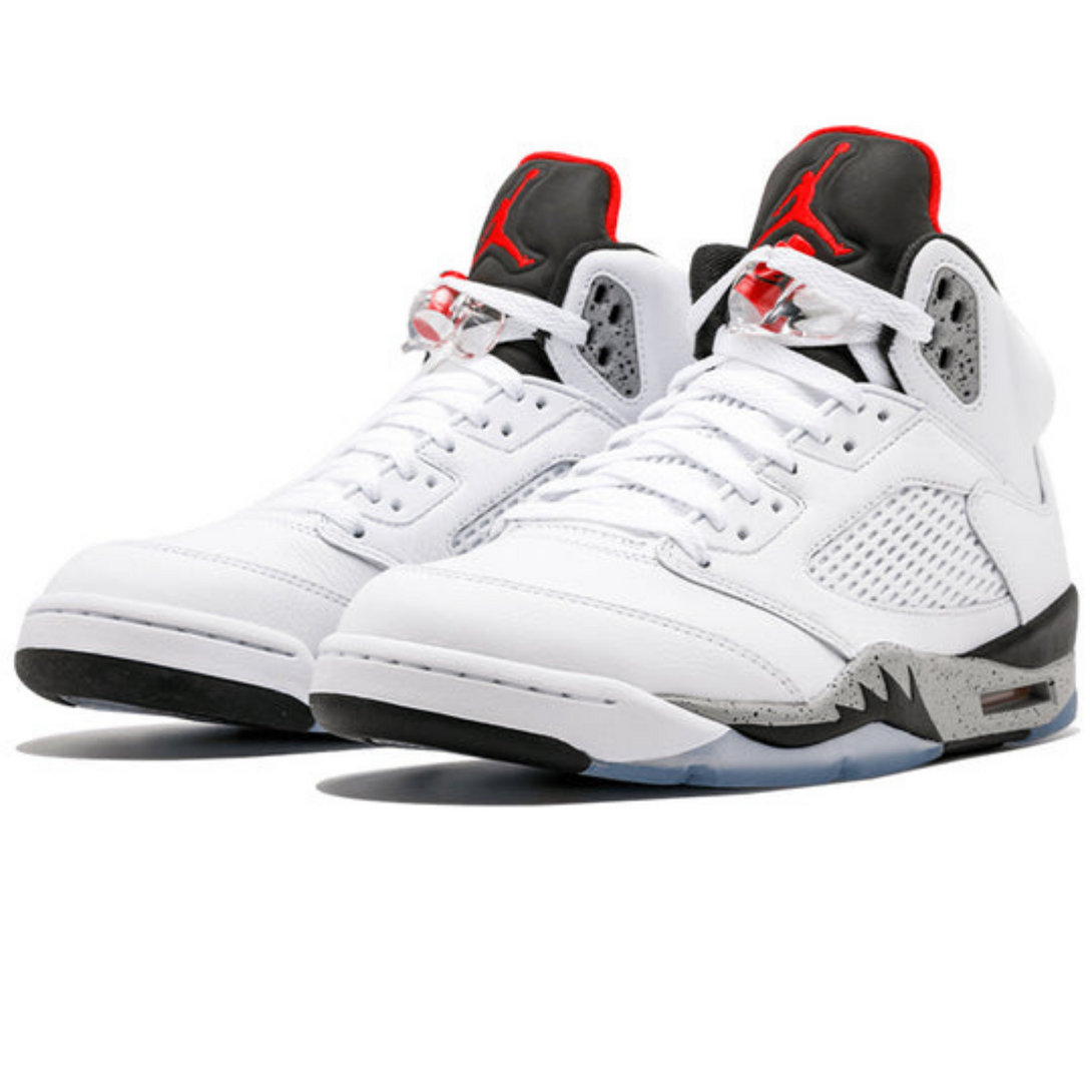 Air Jordan 5 Retro 'White Cement'- Streetwear Fashion - helmiss.com