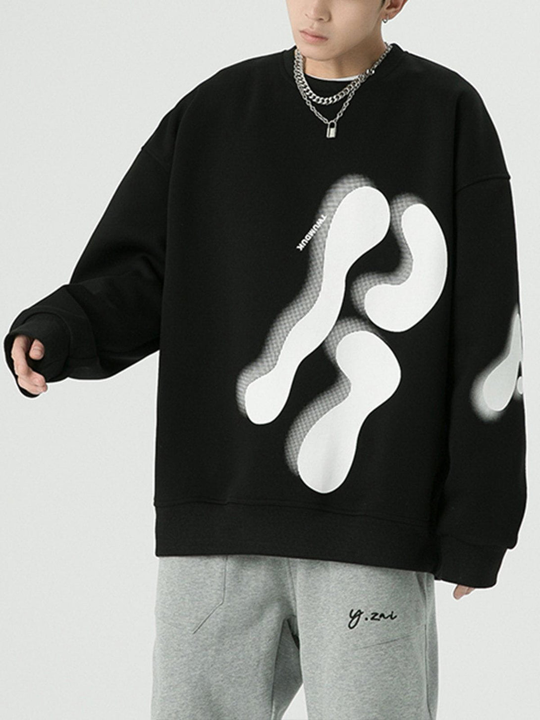 Helmiss - 3D Letter Print Sweatshirt- Streetwear Fashion - helmiss.com