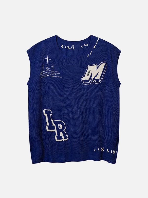 Helmiss - 3D Letters Sweater Vest- Streetwear Fashion - helmiss.com