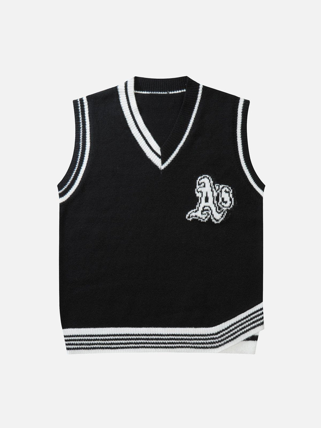 Helmiss - "AS" Jacquard Sweater Vest- Streetwear Fashion - helmiss.com