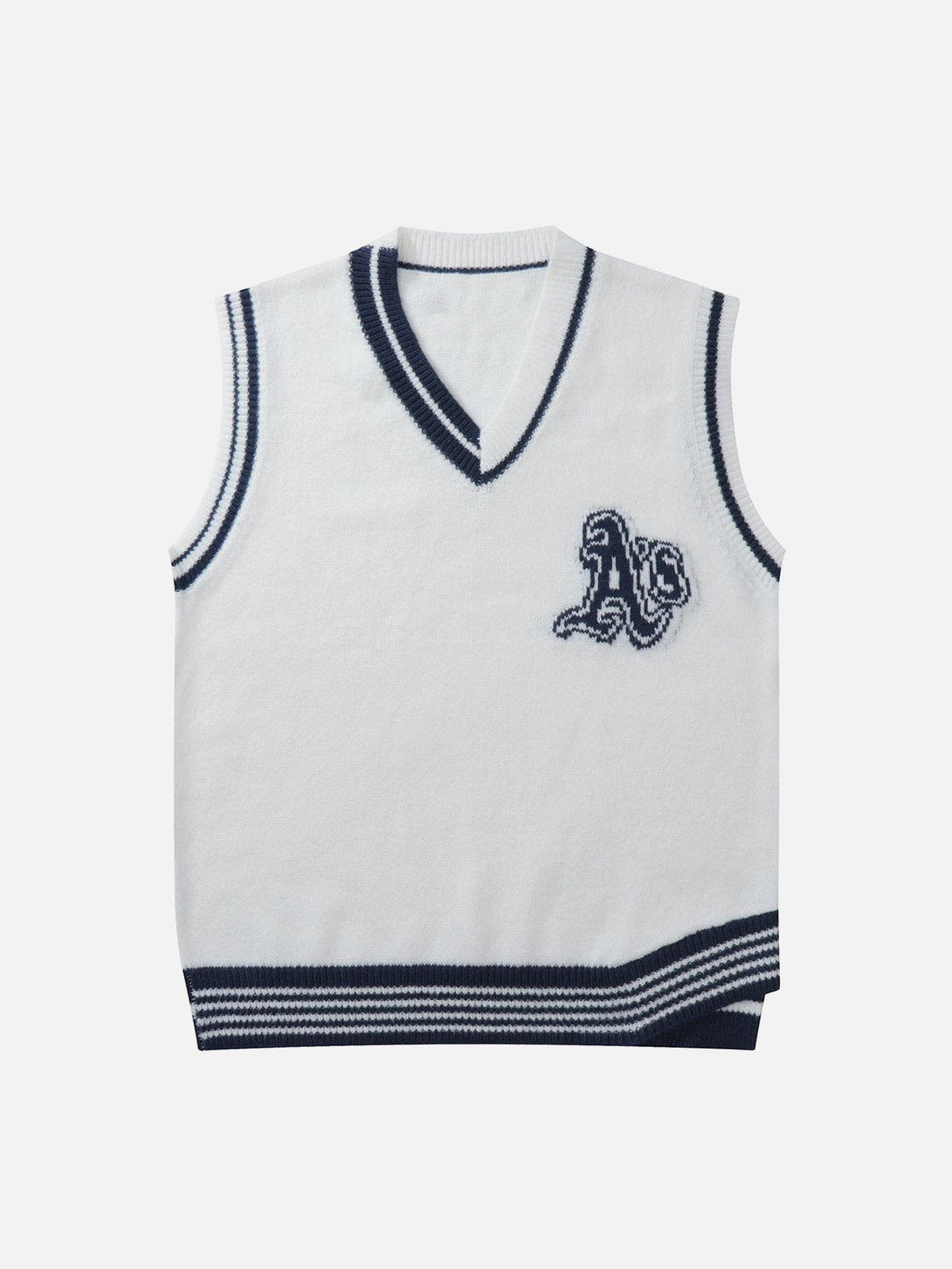 Helmiss - "AS" Jacquard Sweater Vest- Streetwear Fashion - helmiss.com