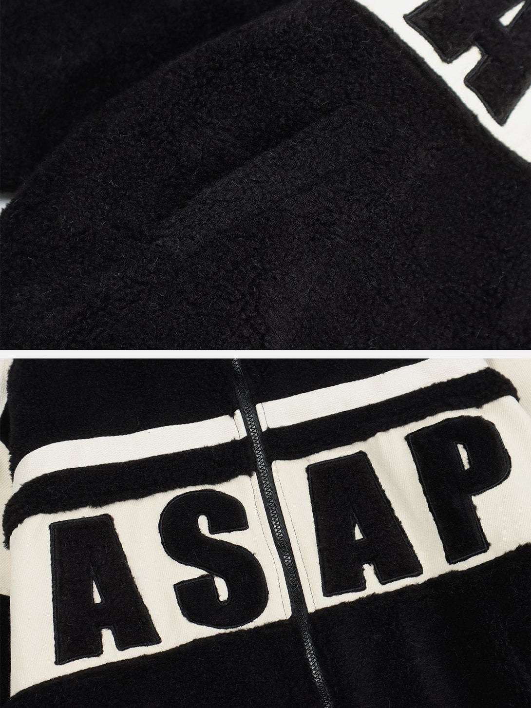 Helmiss - "ASAP" Splicing Contrast Sherpa Coat- Streetwear Fashion - helmiss.com