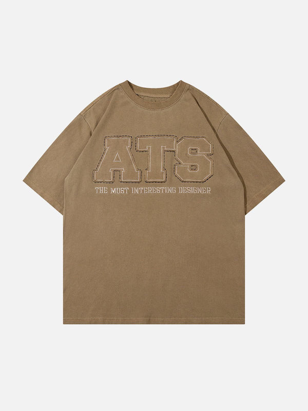 Helmiss - ATS Letter Patchwork Tee- Streetwear Fashion - helmiss.com