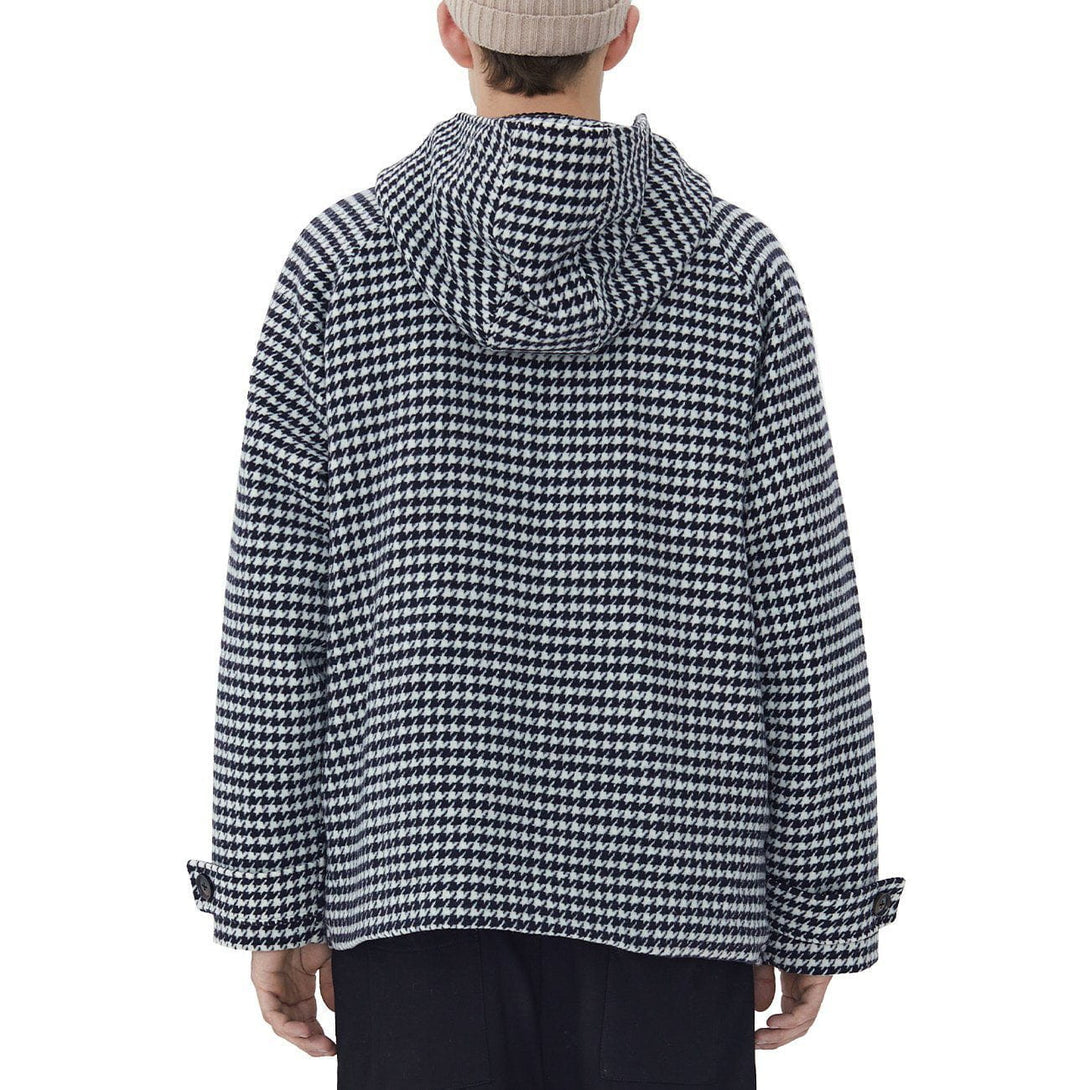 Helmiss - Abstract Plaid Hood Winter Coat- Streetwear Fashion - helmiss.com