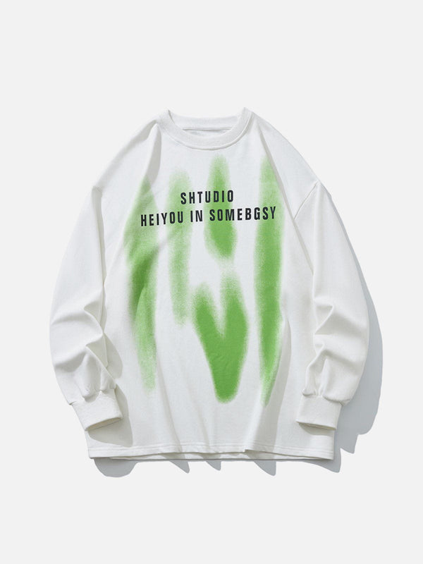 Helmiss - Abstract Print Sweatshirt- Streetwear Fashion - helmiss.com