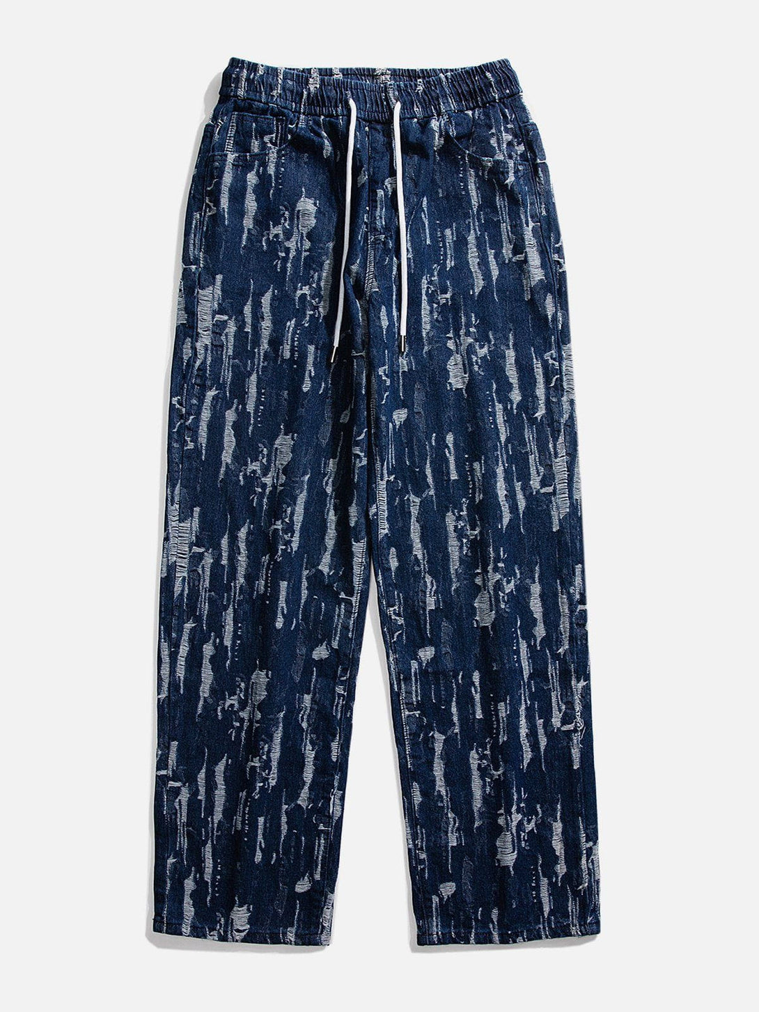 Helmiss - All-over Print Broken Holes Jeans- Streetwear Fashion - helmiss.com