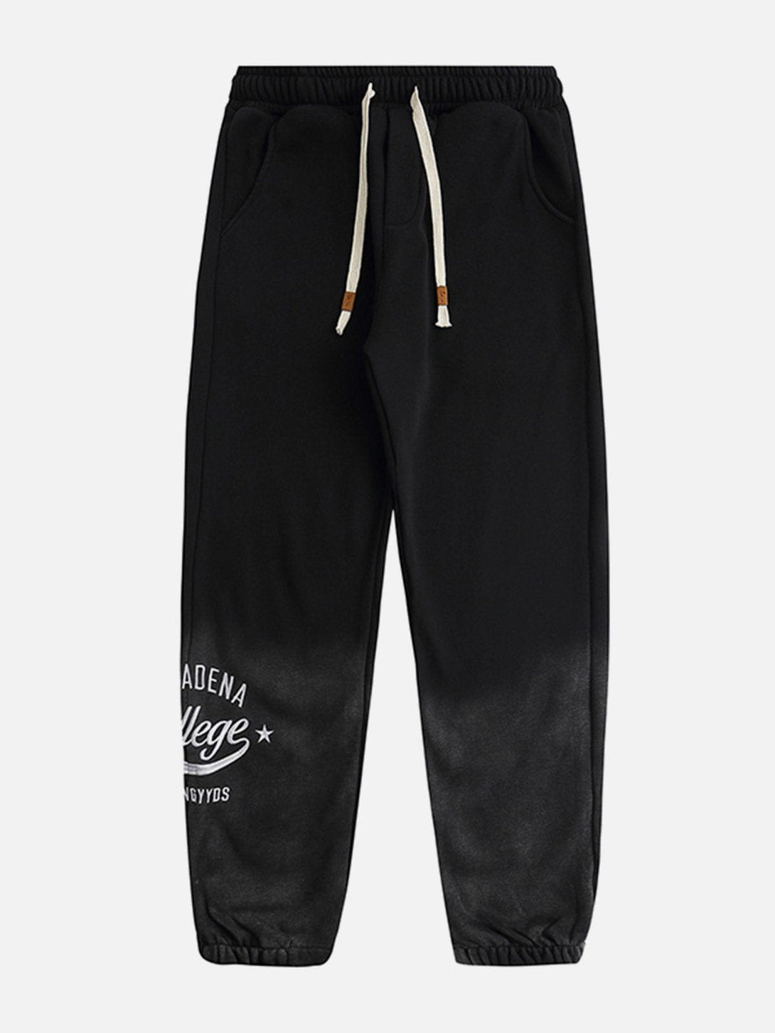 Helmiss - Alphabet Embroidered Gradient Washed Fleece Sweatpants- Streetwear Fashion - helmiss.com